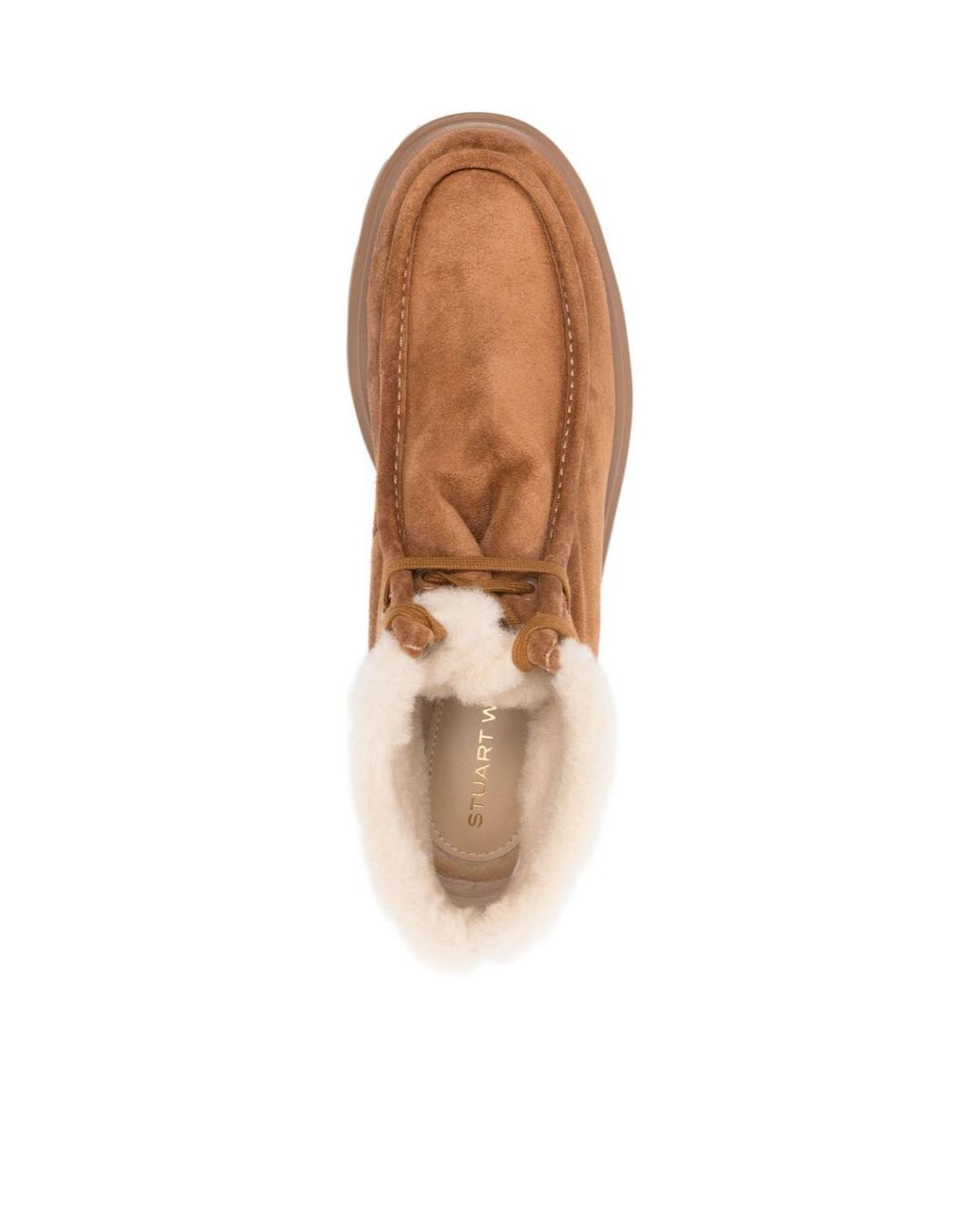 Stuart Weitzman Brown Hudson Shearling Chukka Boots