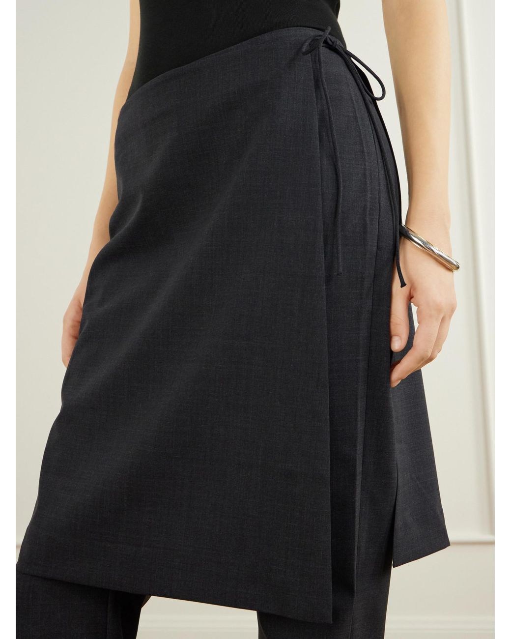 St. Agni Black Layered Casual Pants