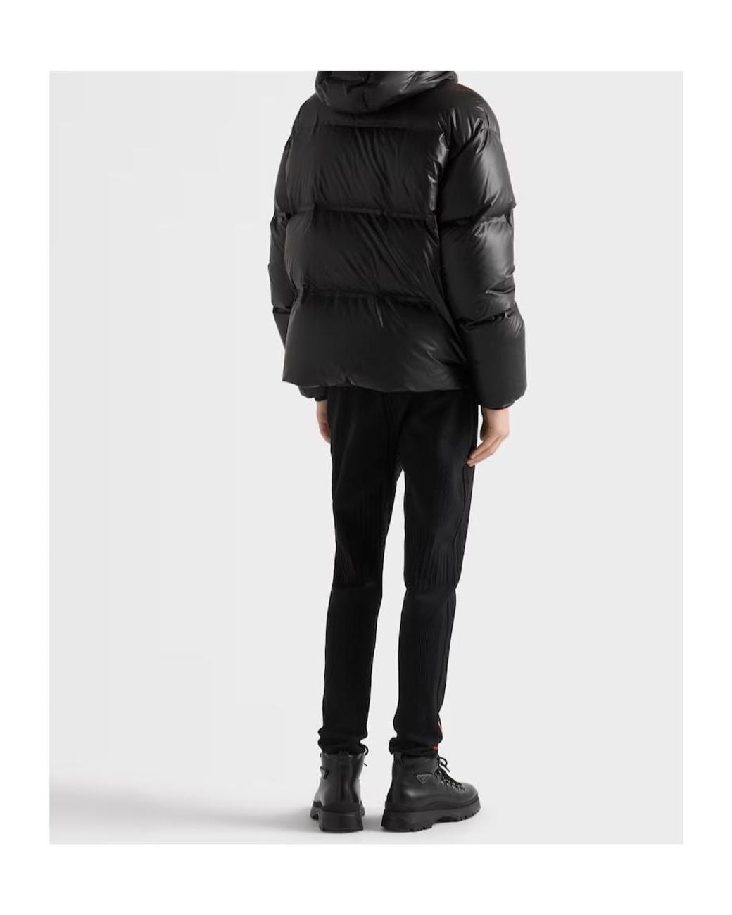 Prada Black Medium-Weight Technical Fabric Down Jacket for men