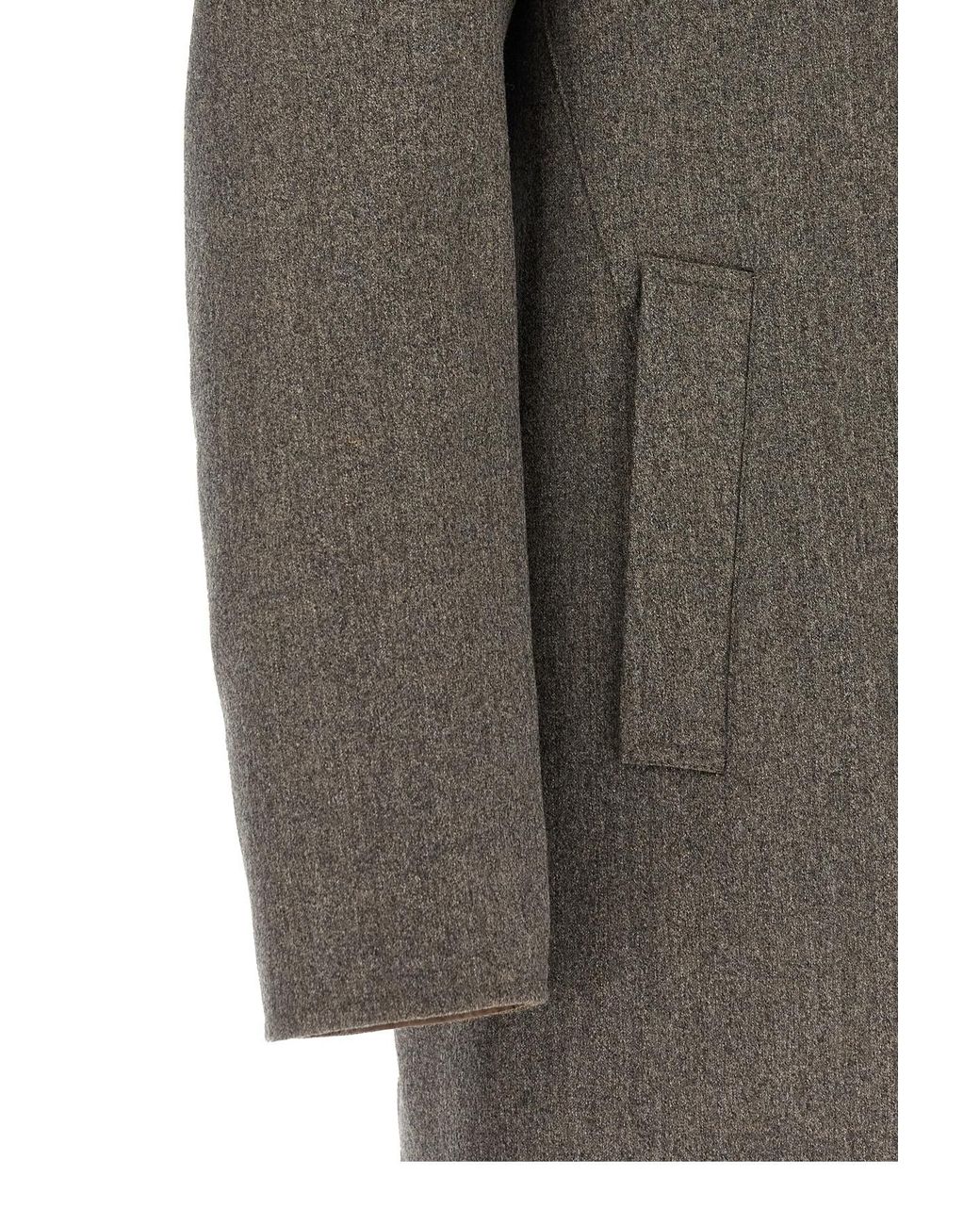 Pal Zileri Gray Reversible Shirt Collar Coat for men