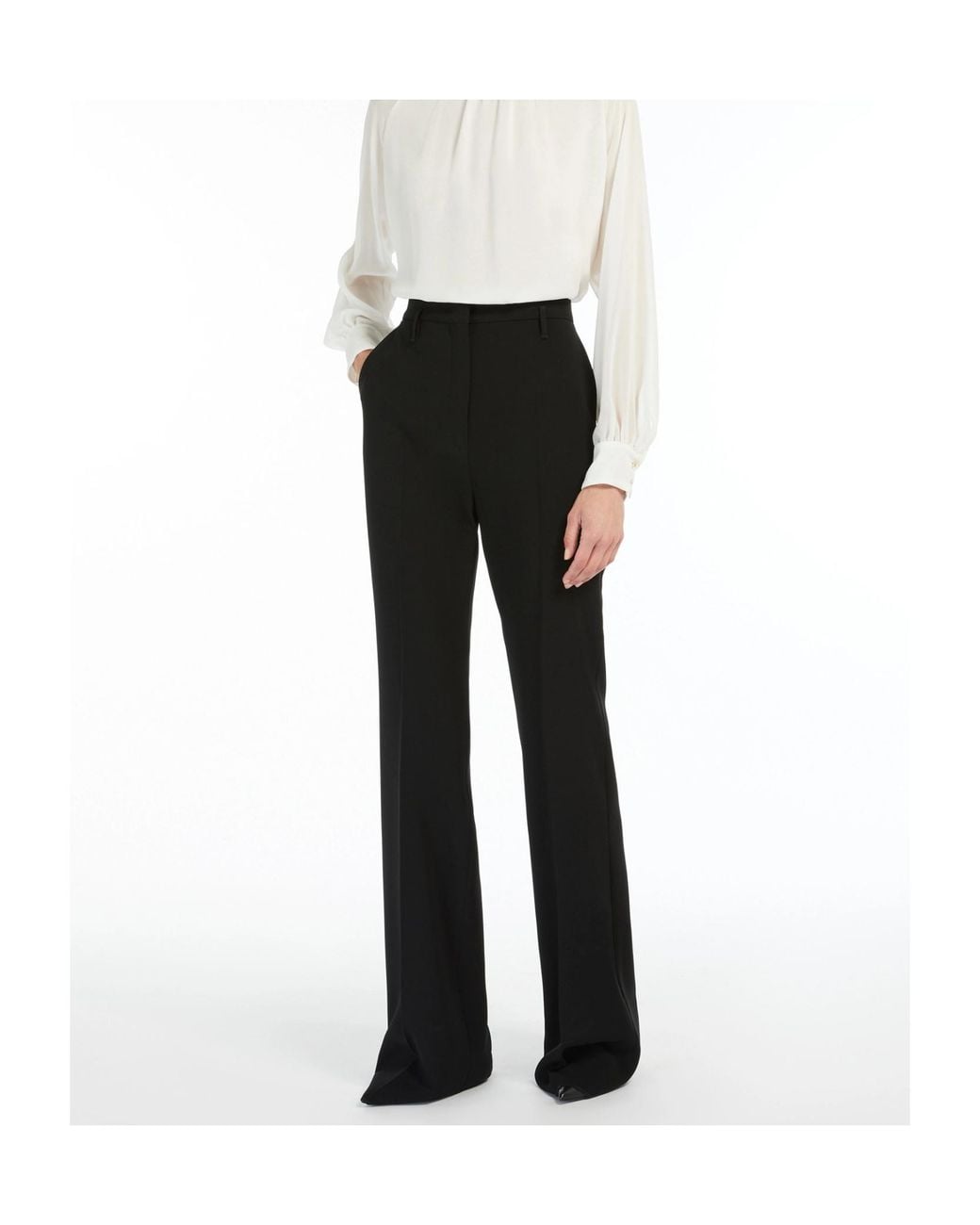 Max Mara Black Studio Flared Cady Trousers