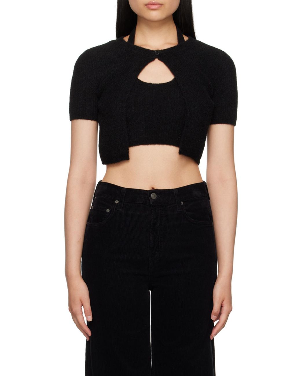 Alexander Wang Black T By Short-Sleeved Twinset Cardigan