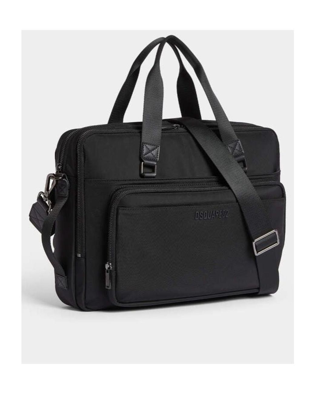 DSquared² Black Logo Detailed Briefcase for men
