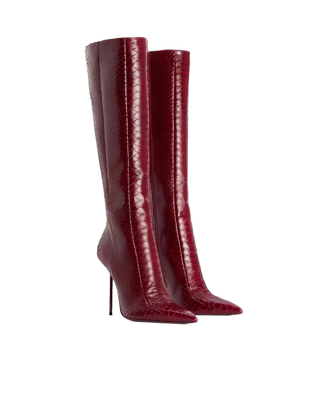 Paris Texas Red Lidia 105 Embossed Knee-High Boots
