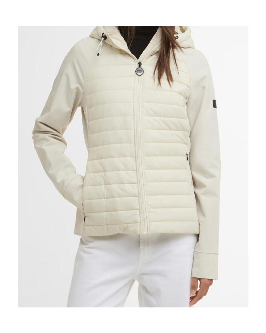 Barbour White Long-Sleeved Casual Jacket