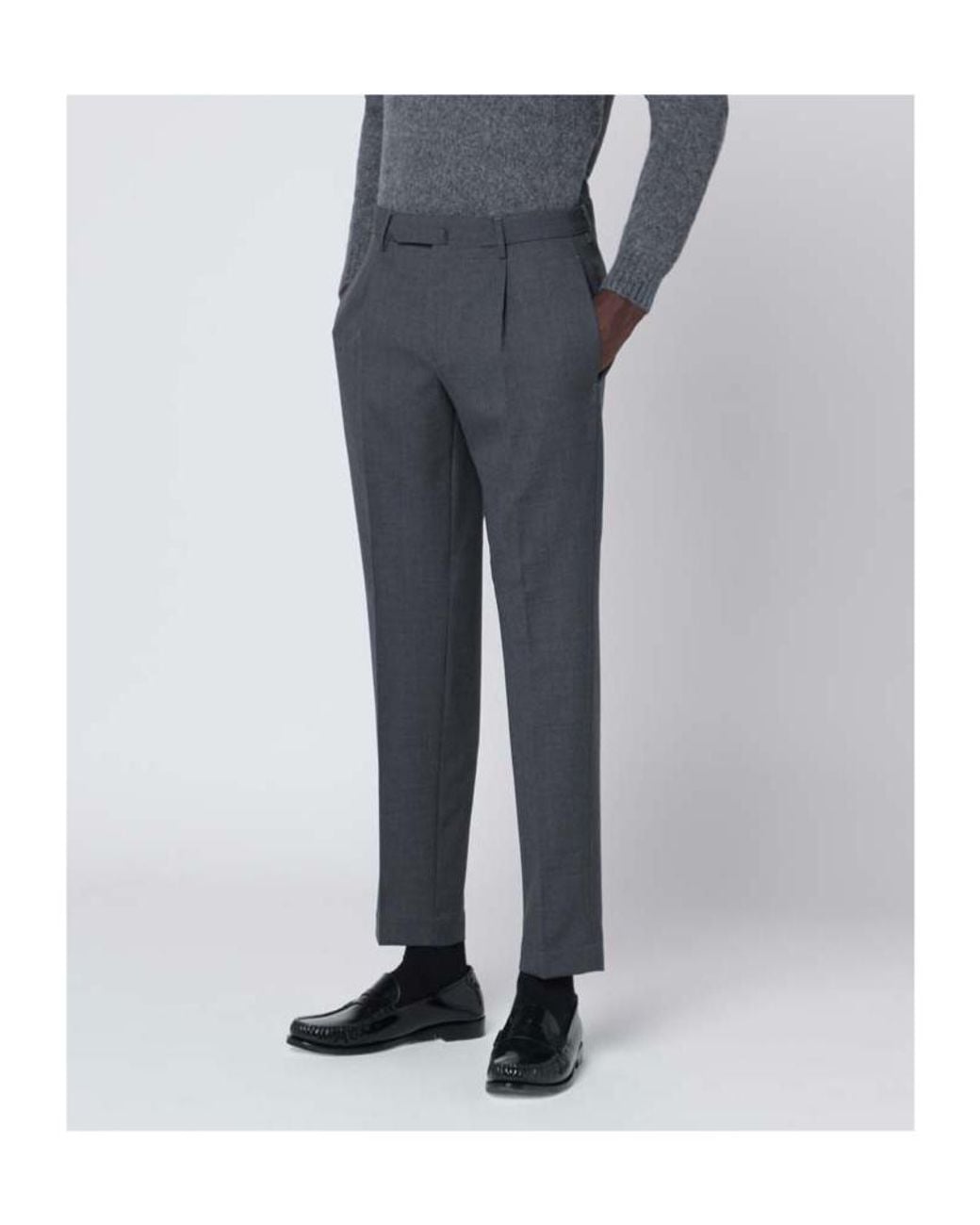 Biagio Santaniello Blue Belt Loops Casual Pants for men