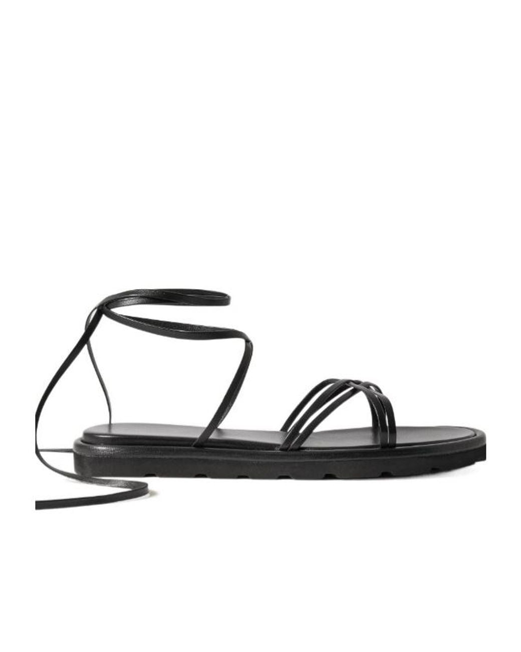 Gianvito Rossi Black Knot-Decorated Leather Sandals
