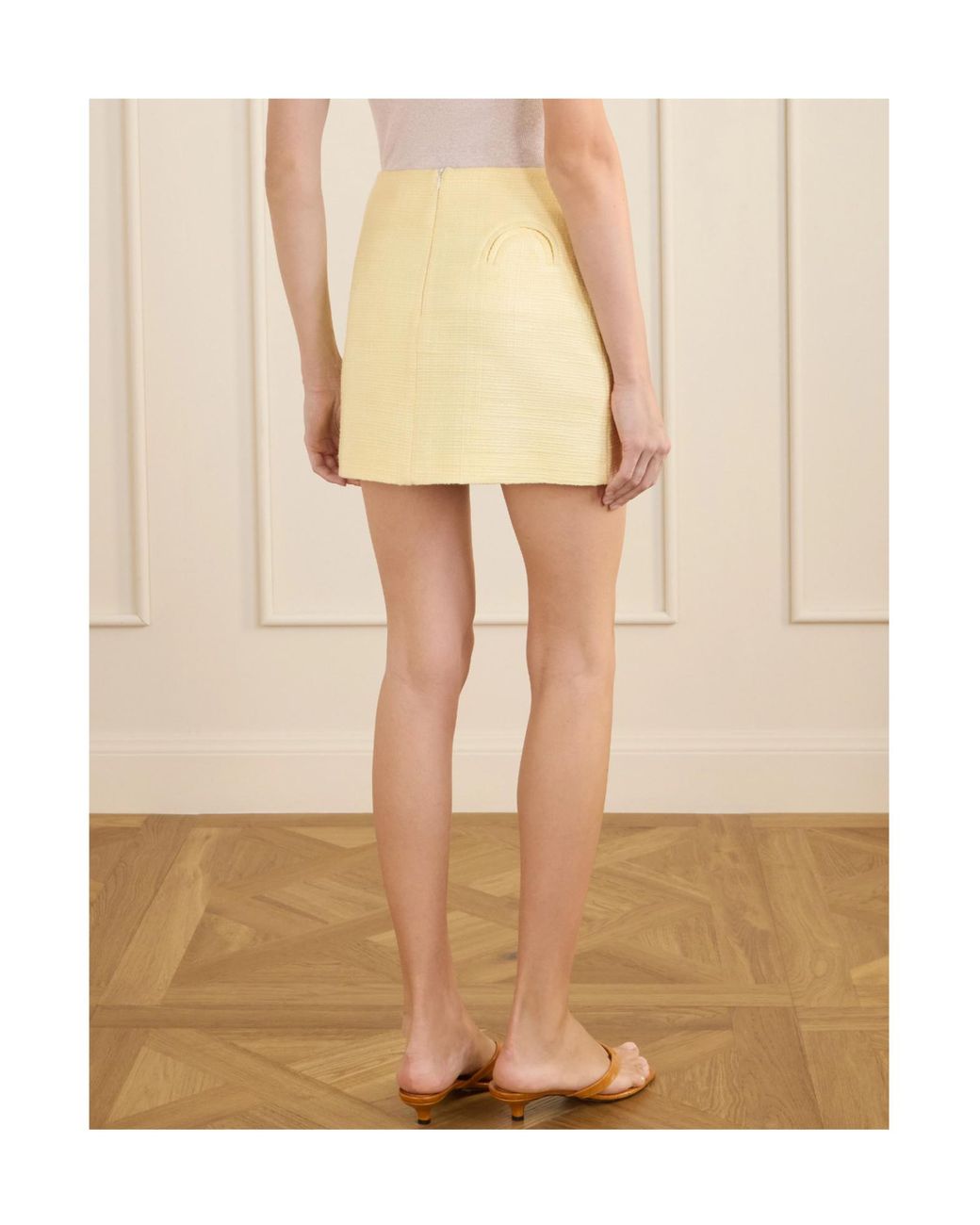 Blazé Milano Natural Cotton Blend Mini Skirt