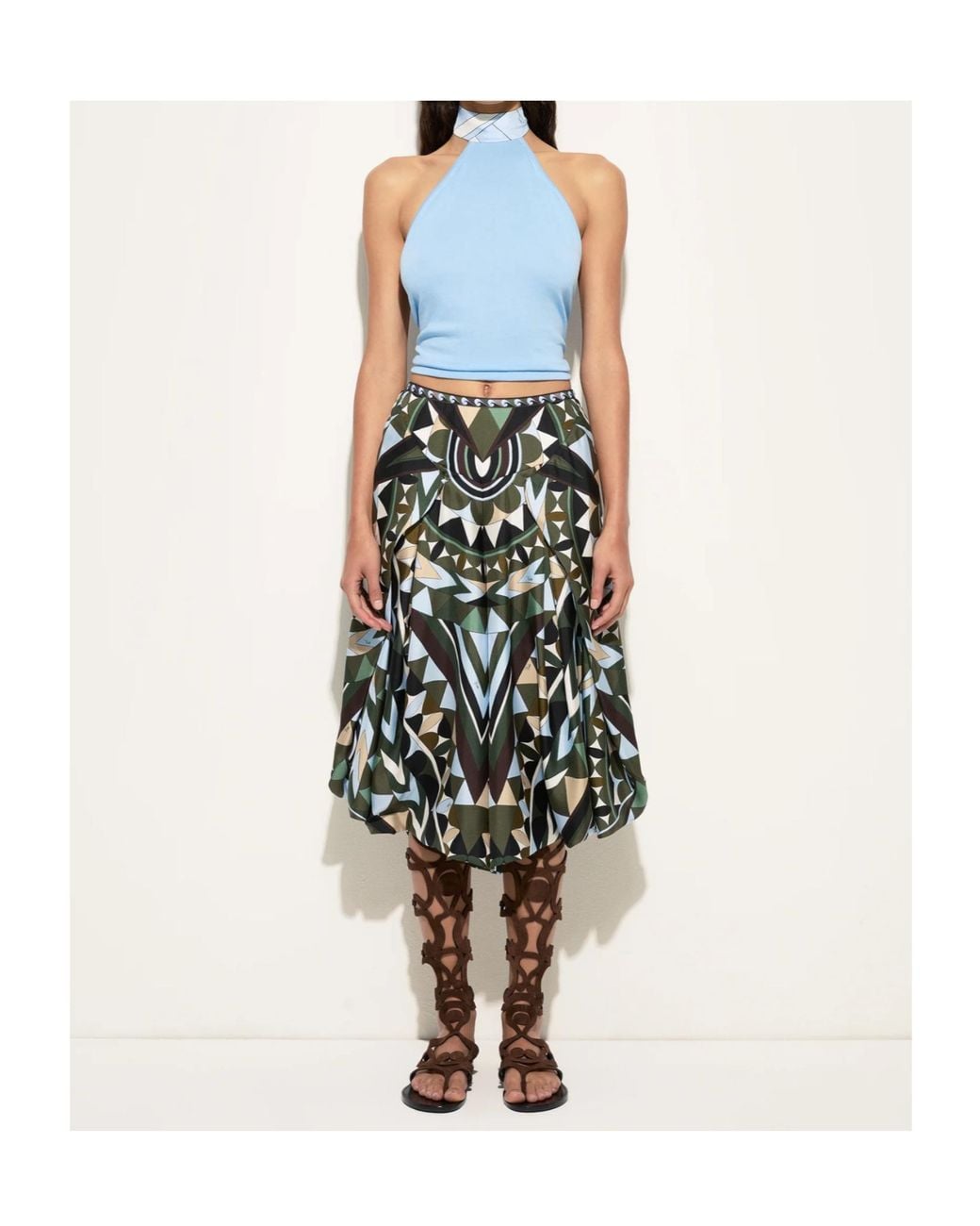 Emilio Pucci Black Pucci Manuba Print Wide Pants