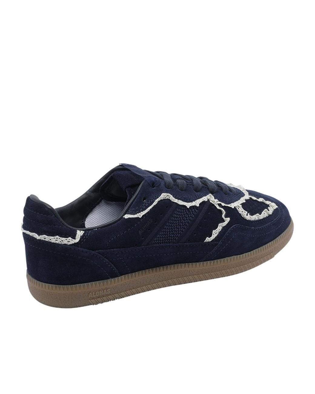 Alohas Blue Contrast Trim Low-Top Sneakers