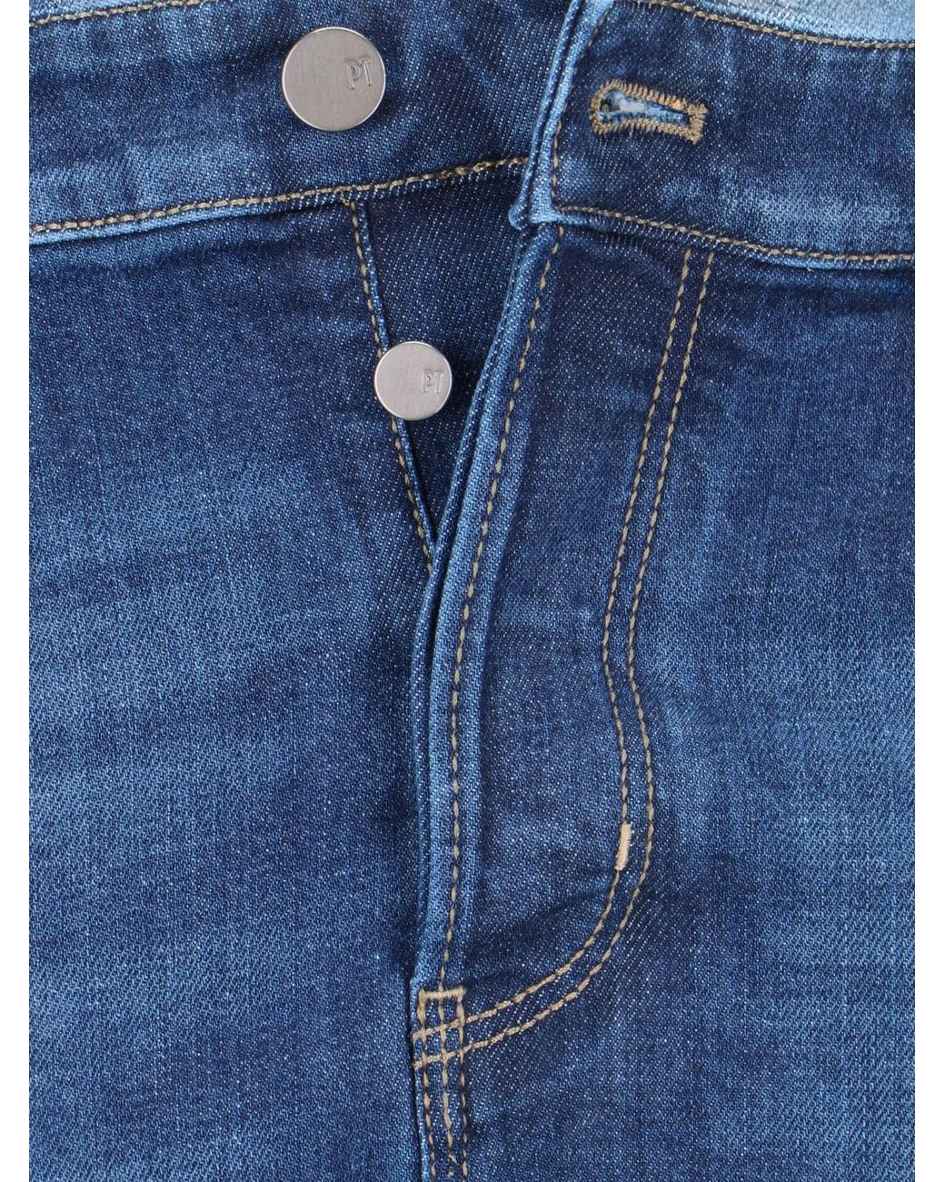 Pt Pantaloni Blue Pt Torino Slim Cut Washed Effect Jeans for men