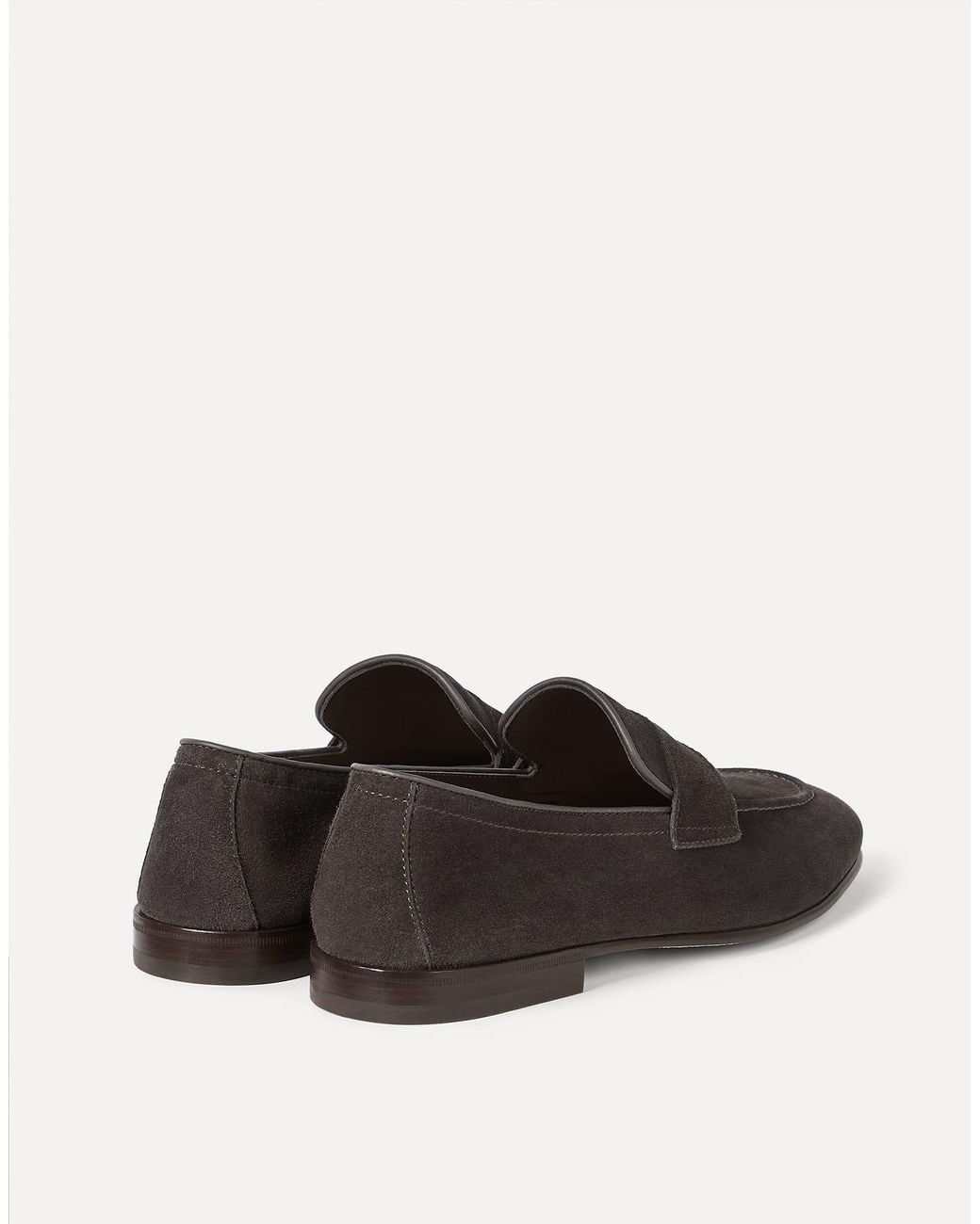 Brunello Cucinelli Brown Slip-On Penny Loafers for men