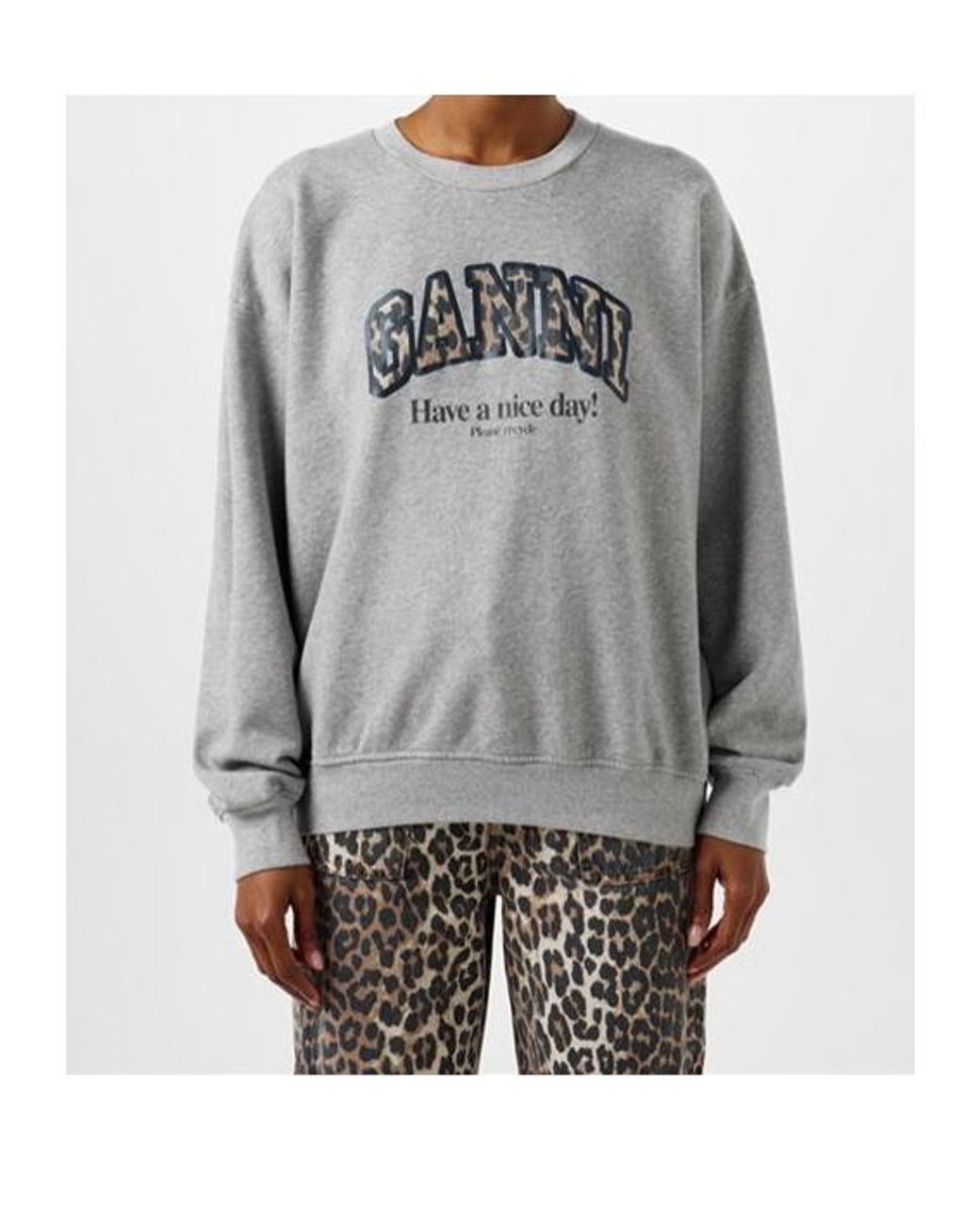 Ganni Gray Long Sleeve Sweatshirt