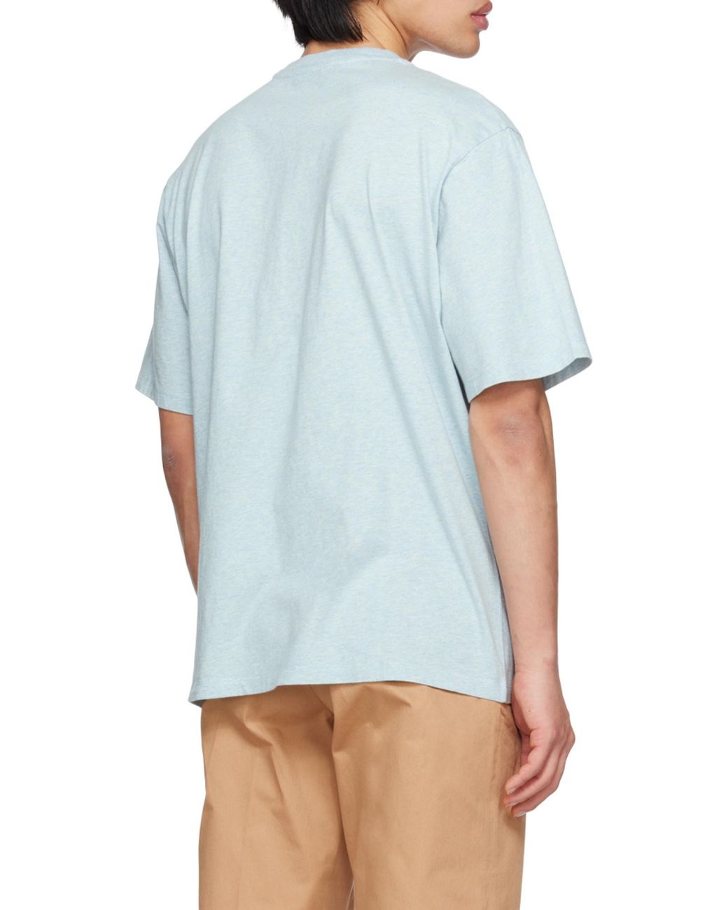 Maison Kitsuné Blue Maison Kitsuné Graphic Printed Crewneck T-Shirt for men