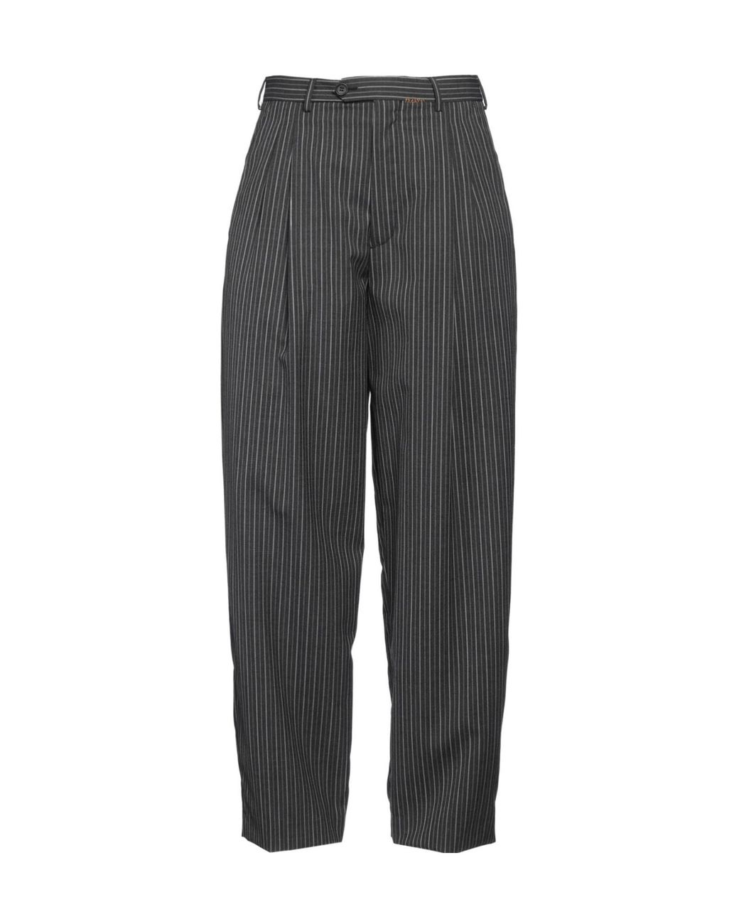 Marni Gray Striped Loose Straight-Leg Pants