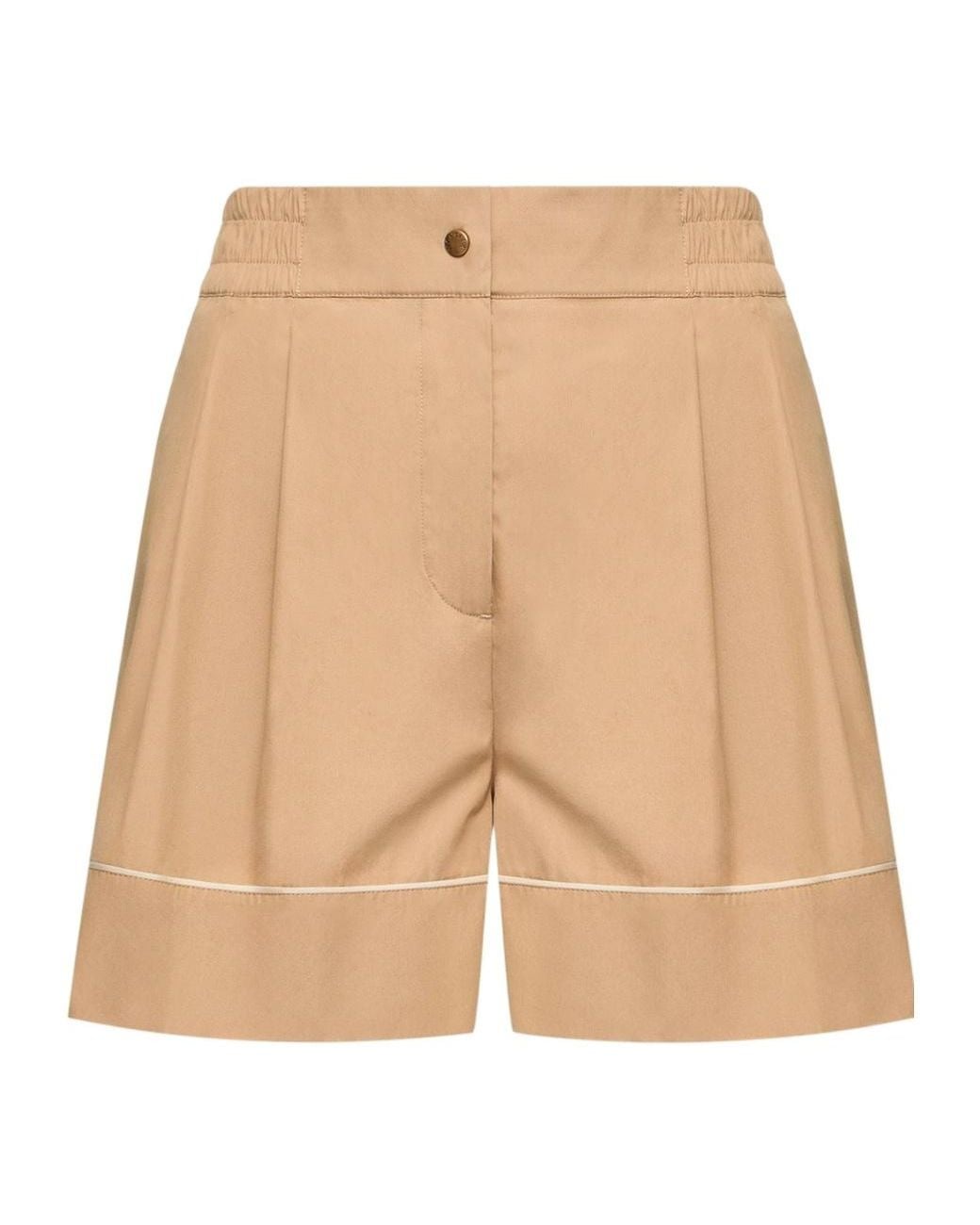 Moncler Natural Logo Patch Tailored Shorts