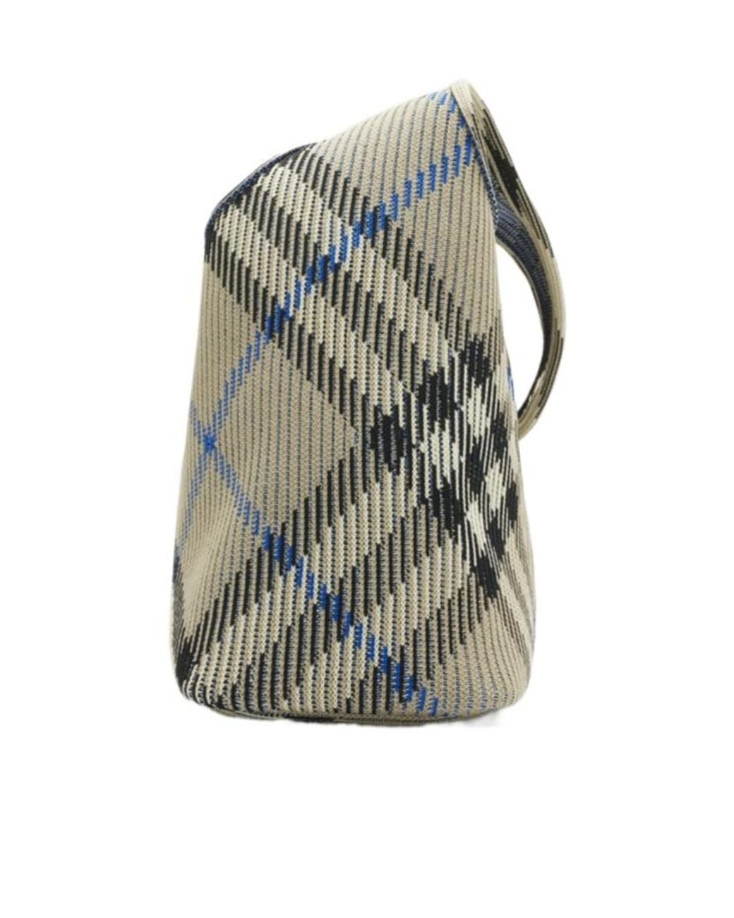 Burberry Green Small Check Knitted Shoulder Bag