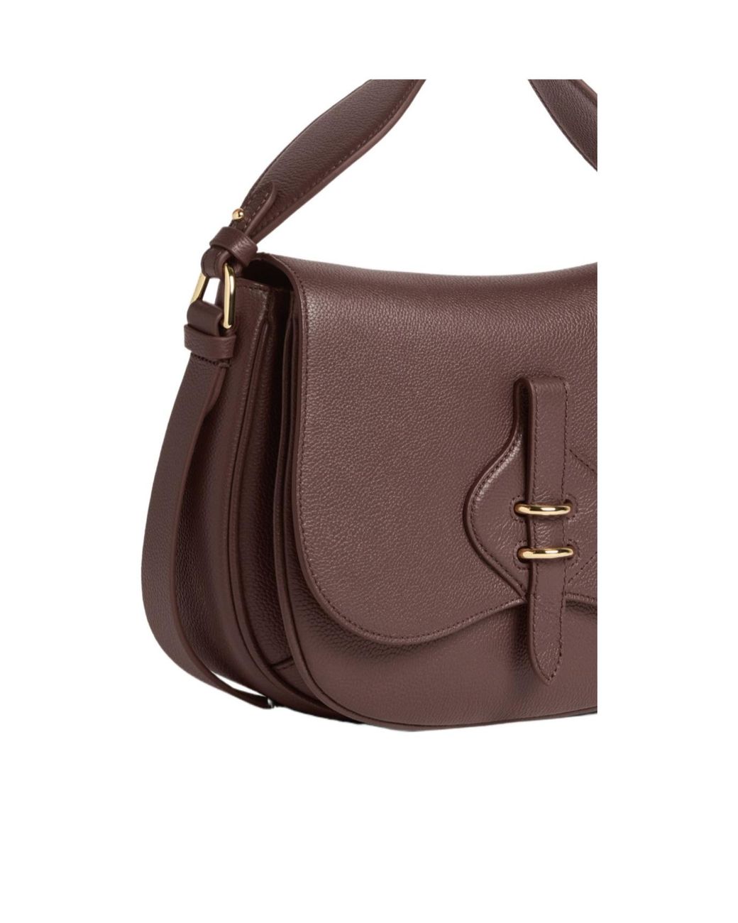 Coccinelle Brown Flap Buckle Shoulder Bag