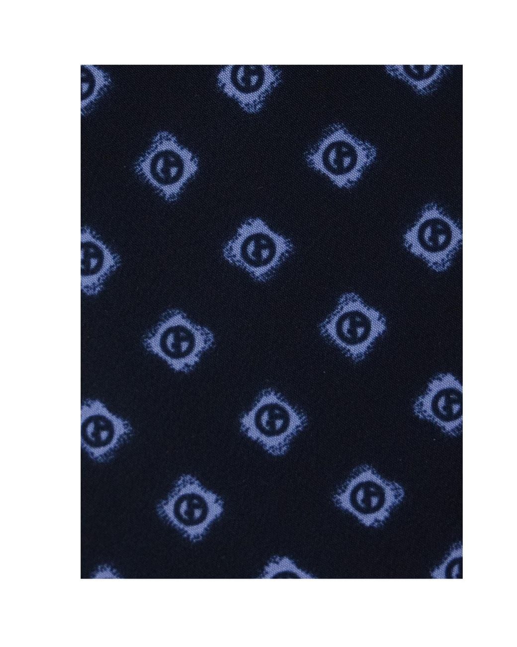 Giorgio Armani Blue All Over Logo Printed Tie for men