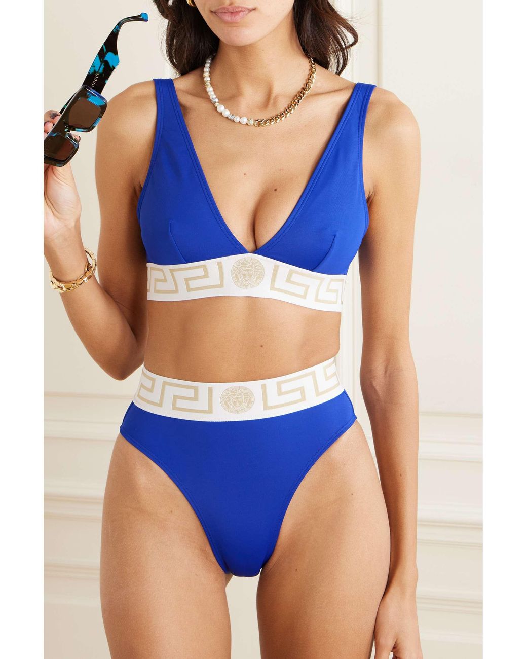 Versace Blue Lace Bikini Briefs