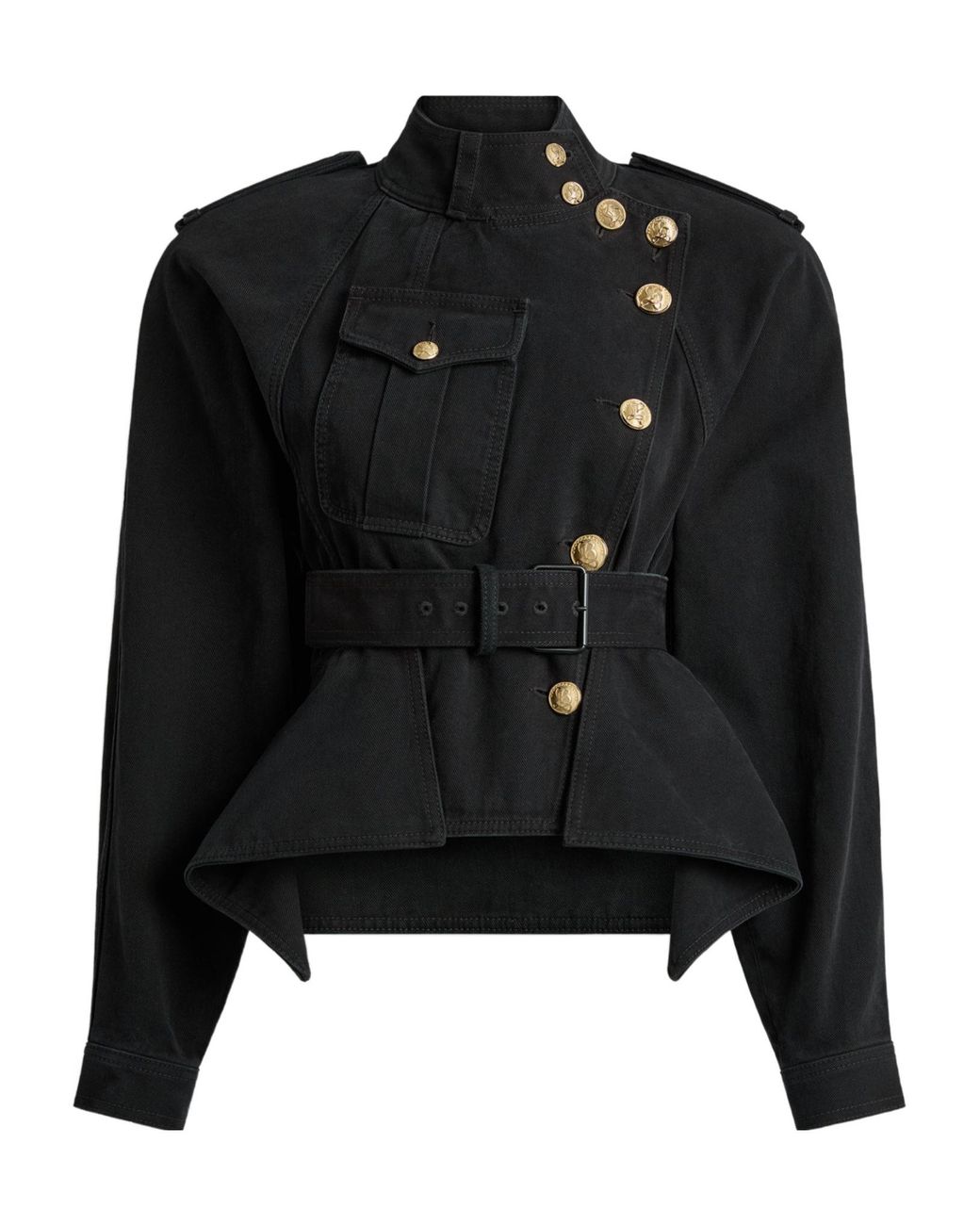 Balmain Black Denim Signature Jacket