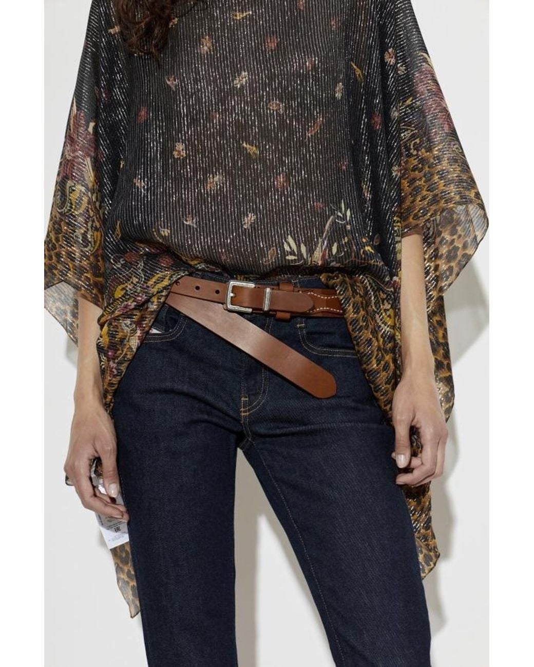Etro Brown Studded Buckle Belt