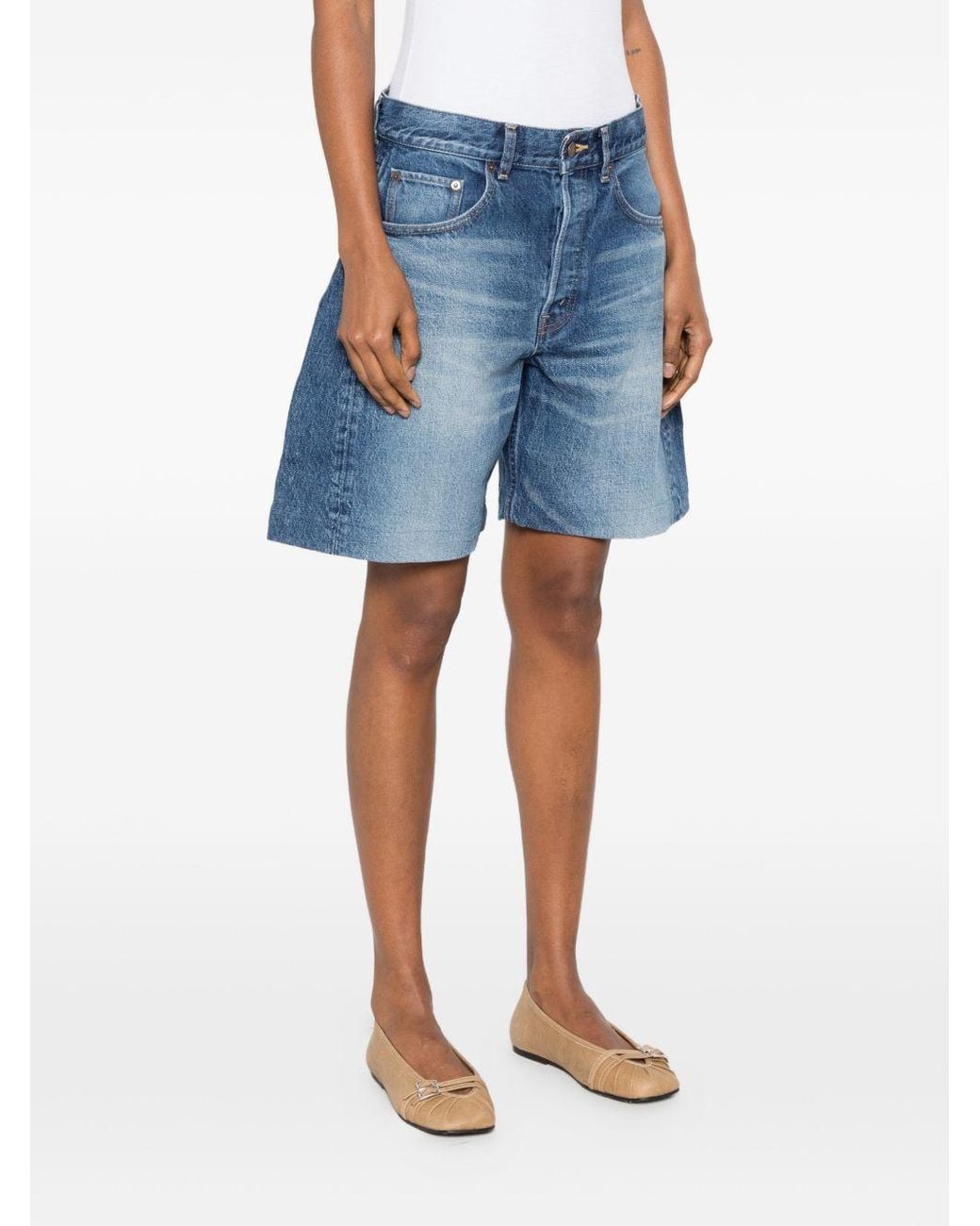 Céline Blue Logo-Patch Shorts