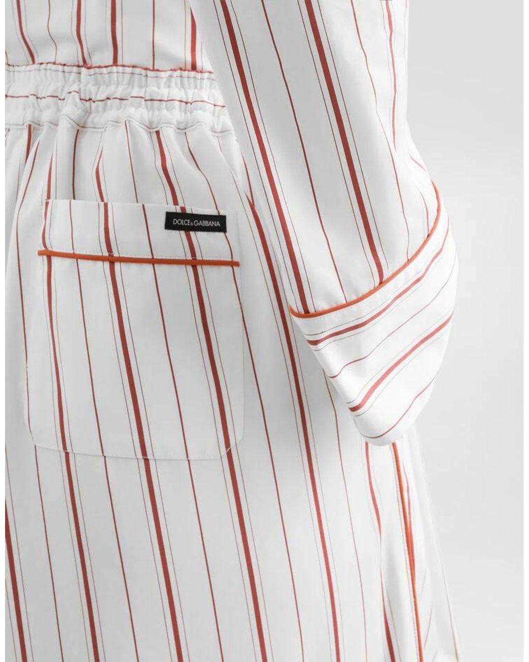 Dolce & Gabbana White Striped Wide-Leg Pants