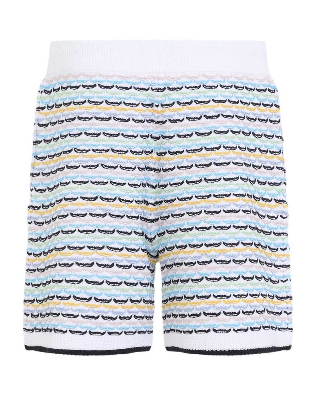 Casablanca Blue Tuck Stitch Knitted Drawstring Shorts for men