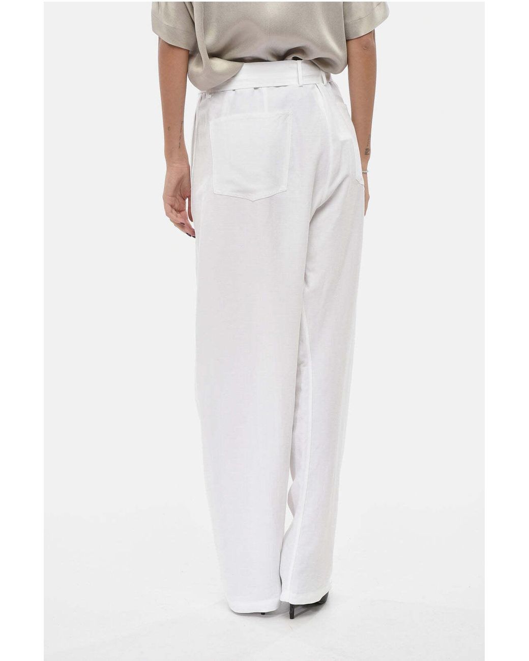 Magda Butrym White Belted Trousers
