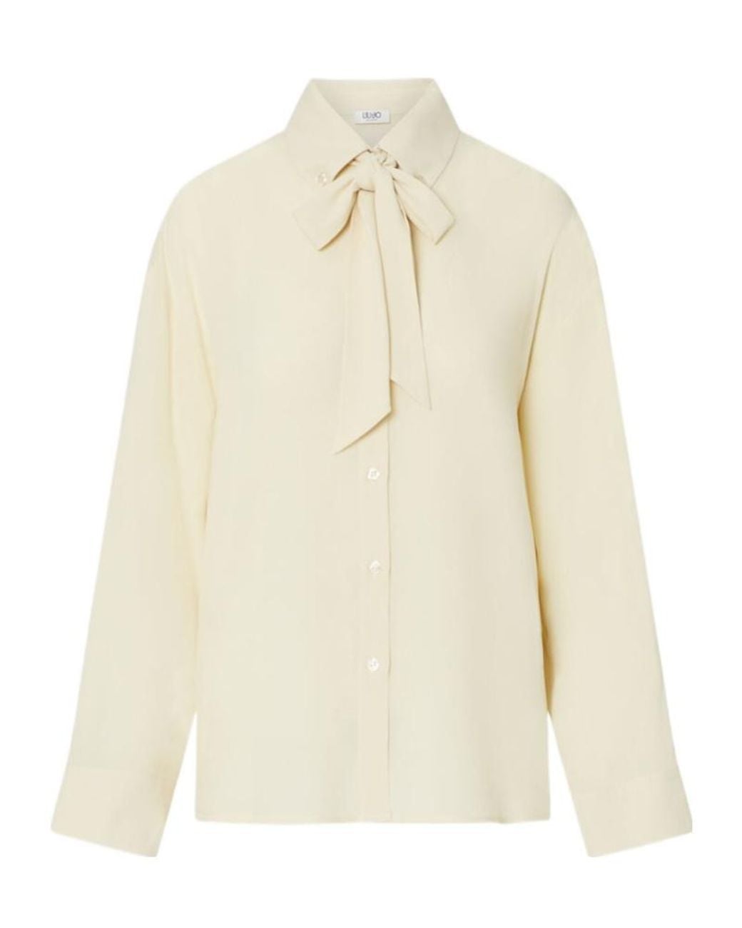 Liu Jo Natural Pussy-Bow Long-Sleeve Shirt