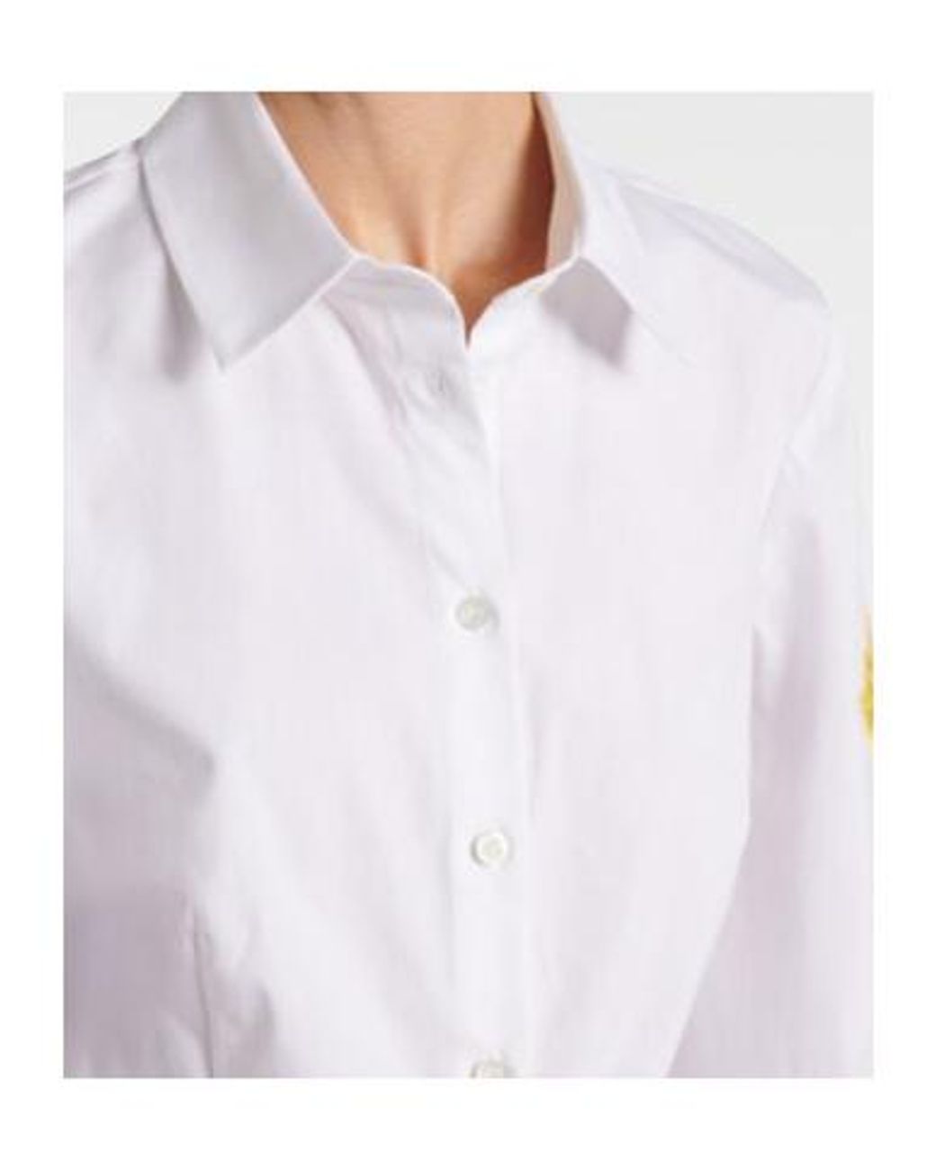Carolina Herrera White Floral Cotton-Blend Poplin Shirt