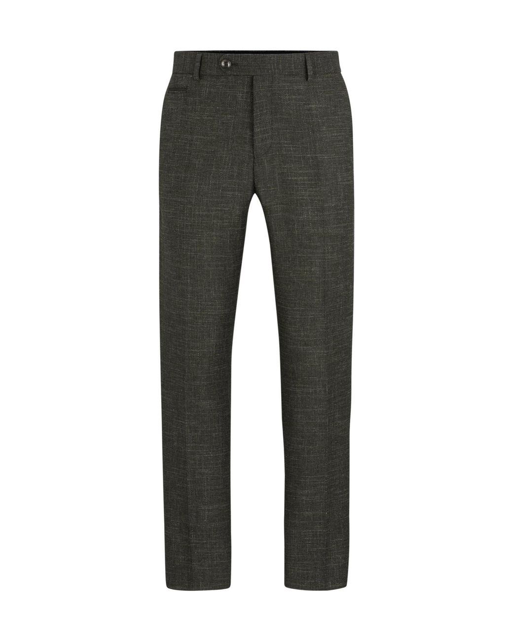 Boss Gray Belt-Loop Casual Pants for men