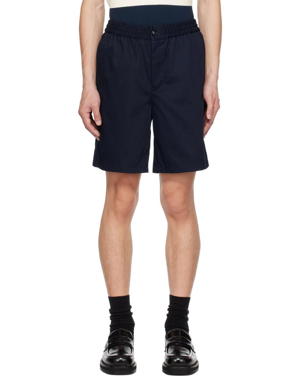 AMI Blue Ami De Coeur Elasticated Waistband Track Shorts for men