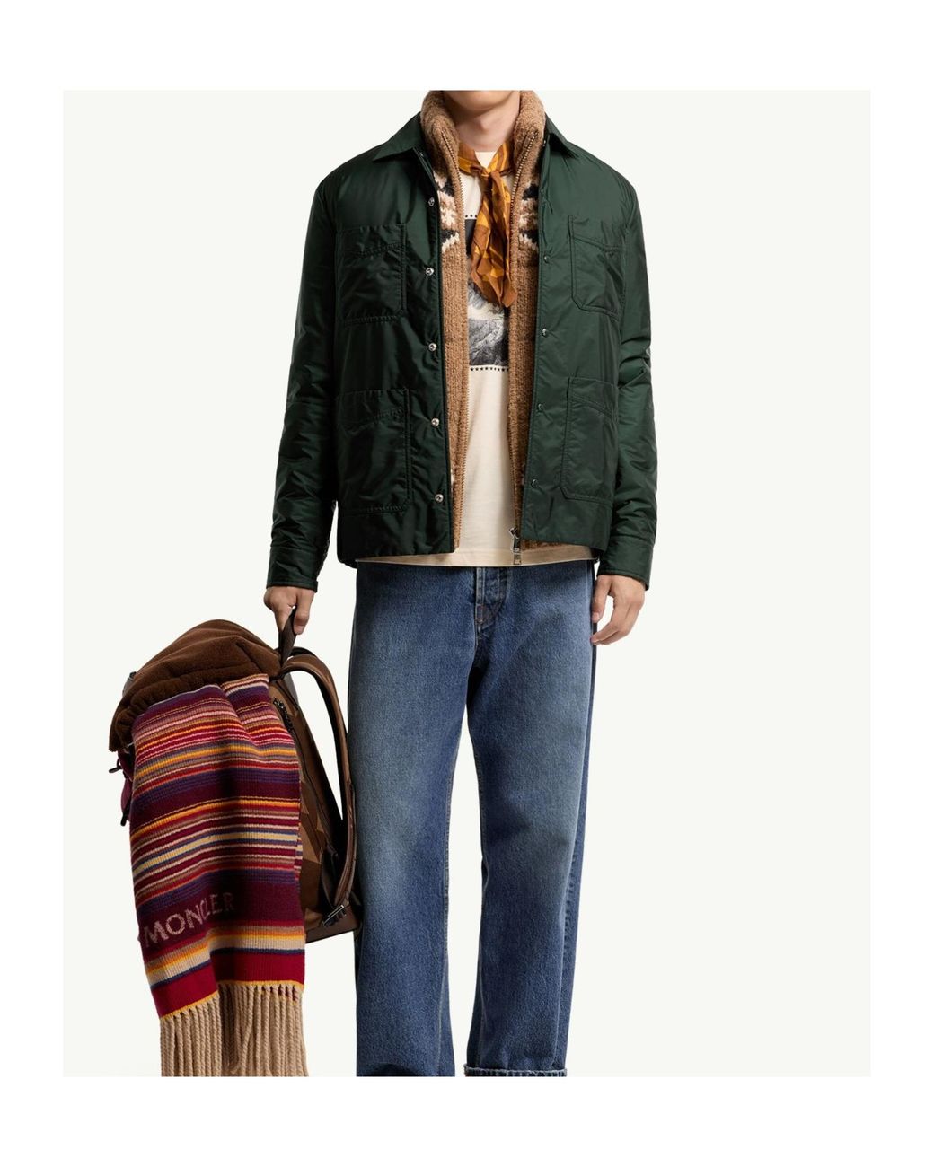 Moncler Green Shirt Jacket Jacket for men