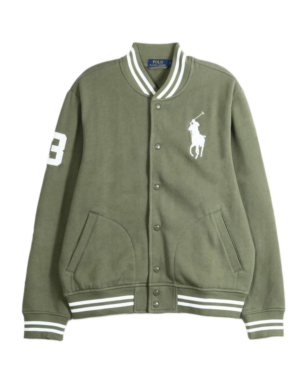 Polo Ralph Lauren Green Pony Embroidered Varsety Jacket for men