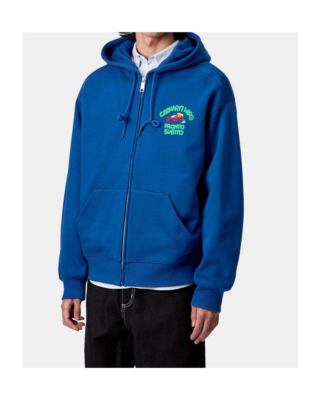 Carhartt Blue Hooded Pronto Sweat Jacket for men
