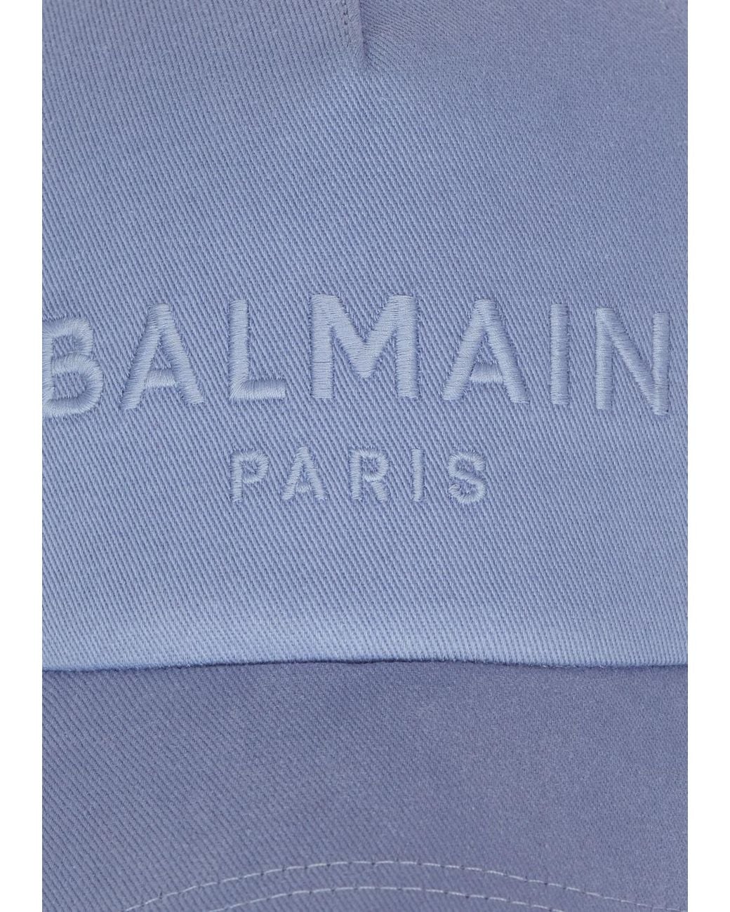 Balmain Blue Logo Embroidered Curved-Peak Baseball Cap for men