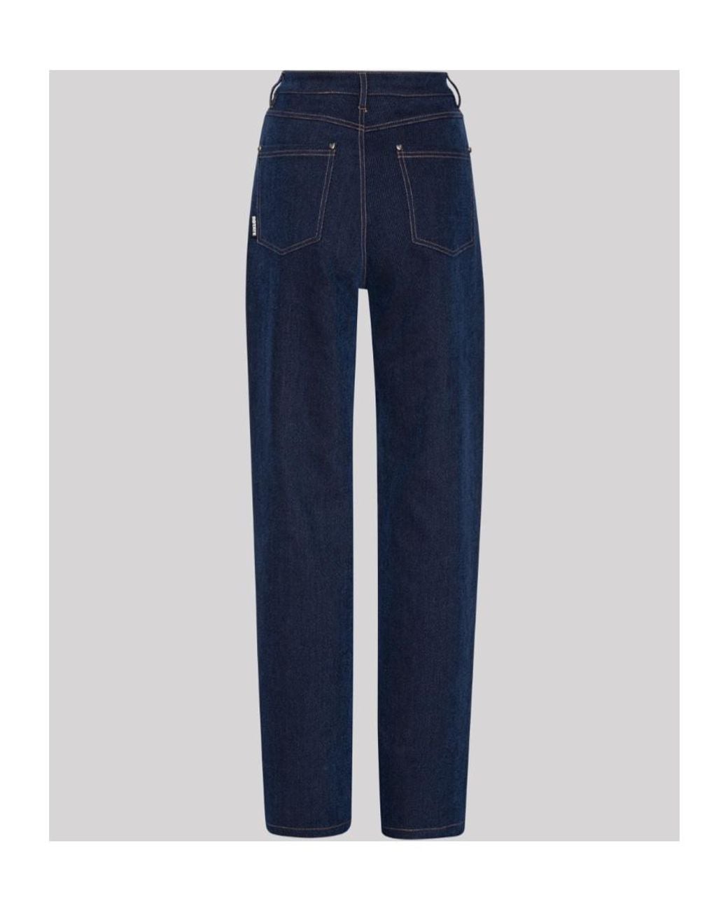 ROTATE BIRGER CHRISTENSEN Blue Straight-Leg Cotton-Blend Jeans
