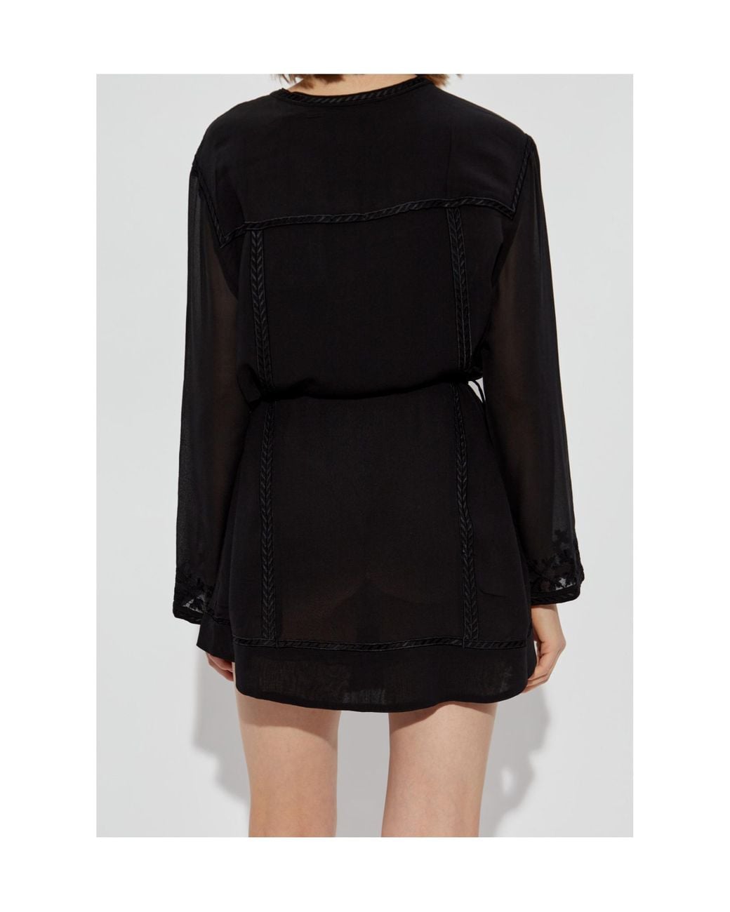 Isabel Marant Black Oaria Long-Sleeved Mini Dress