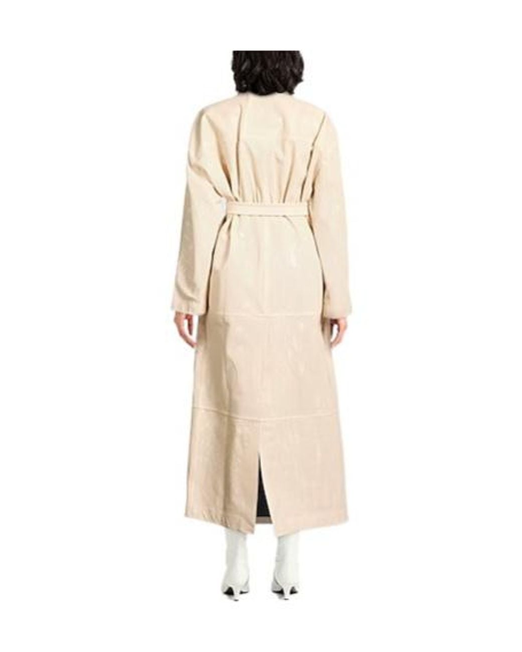Sportmax Natural Single-Breasted Belted Trench Coat