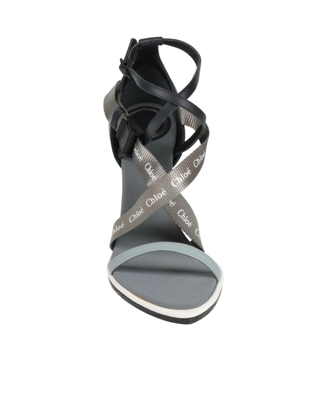 Chloé White Round-Toe High-Heel Sandals