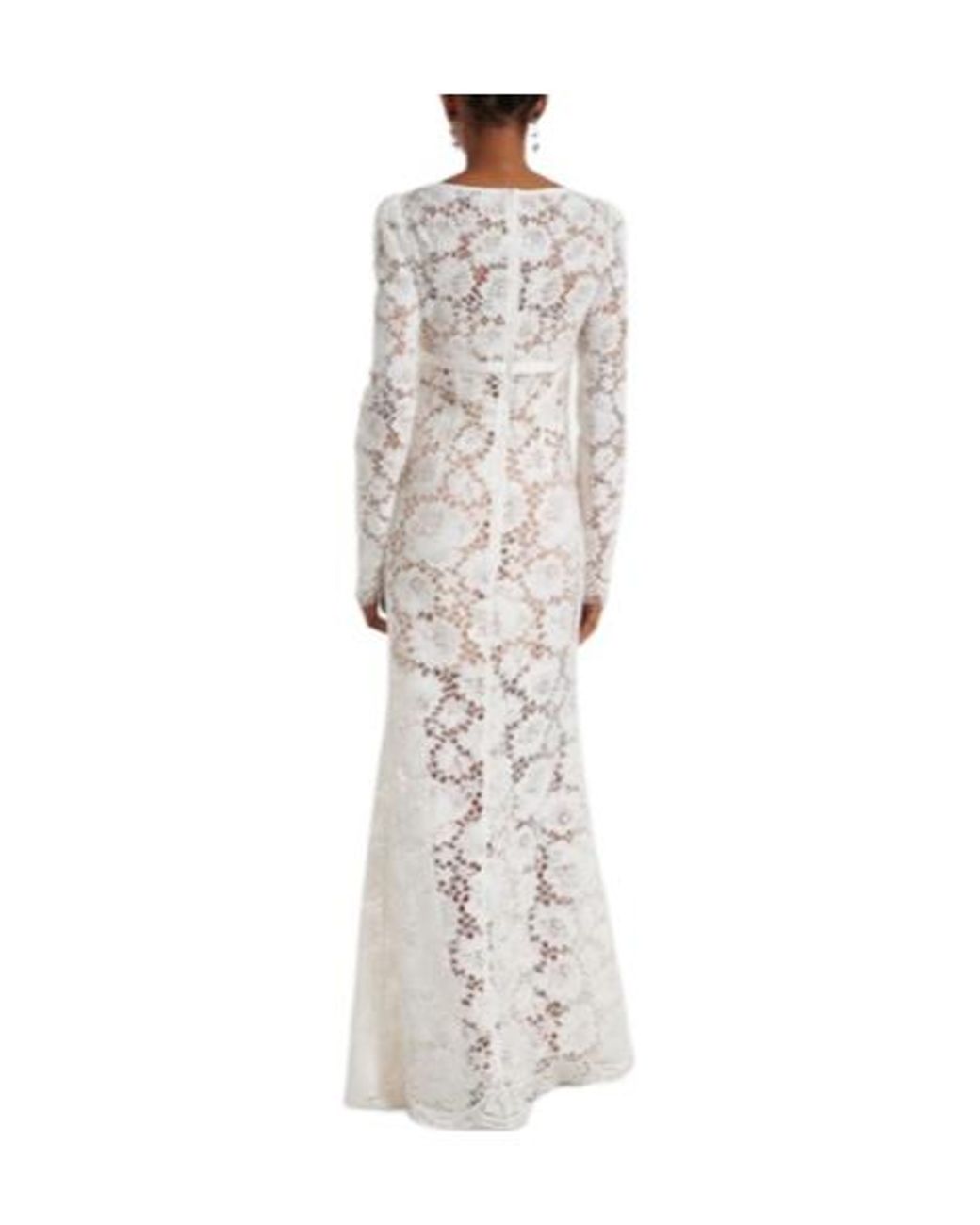 Self-Portrait White Maxi Dress With Long Sleeves