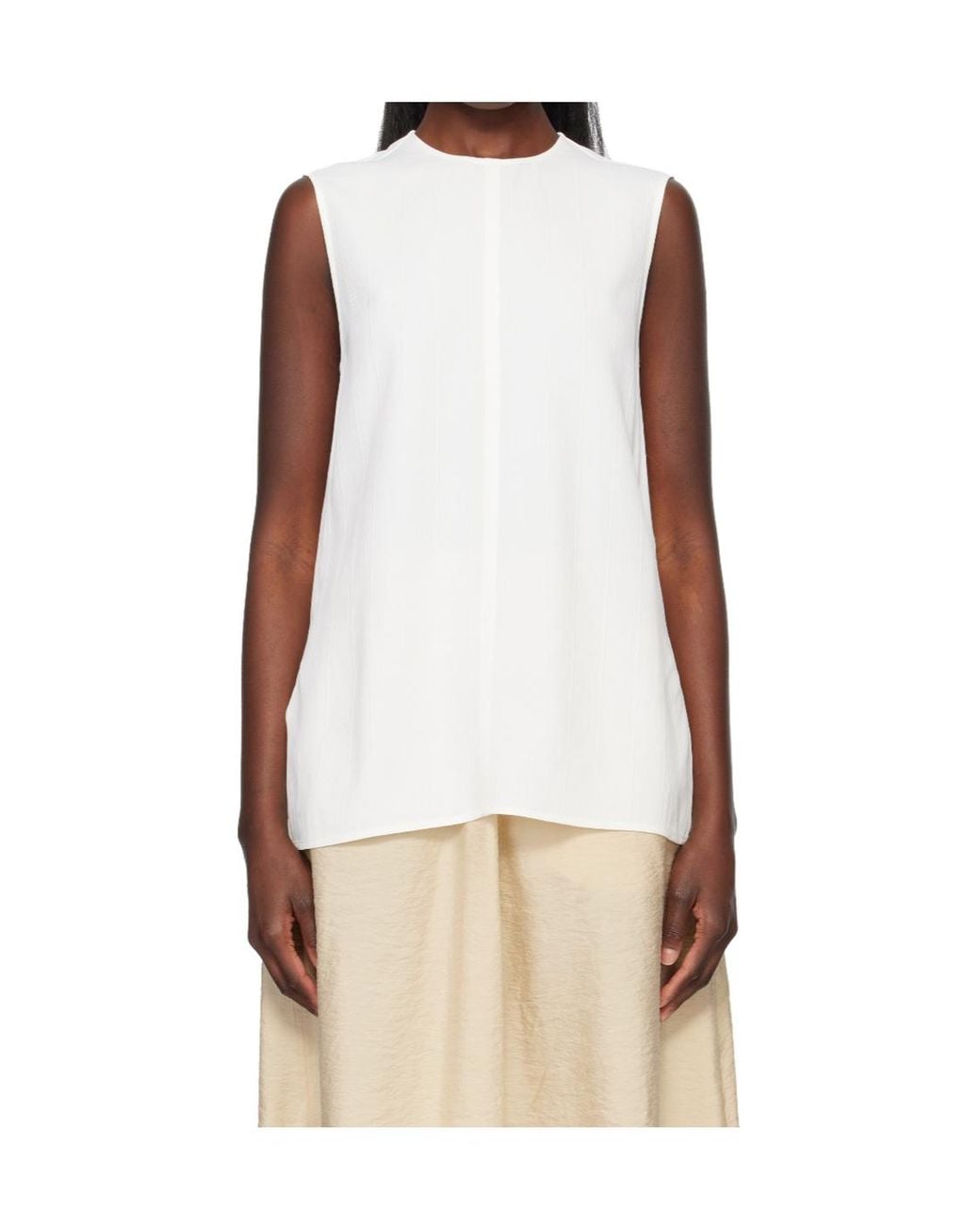 Totême White Totême Crewneck Sleeveless Top