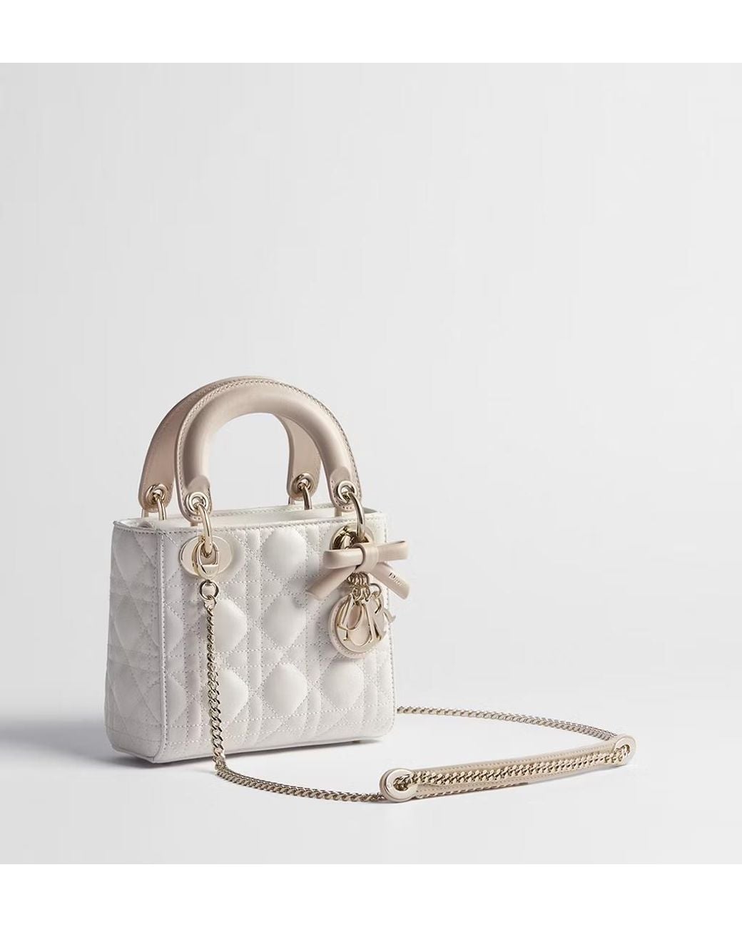 Dior White Mini Lady Chain Bag