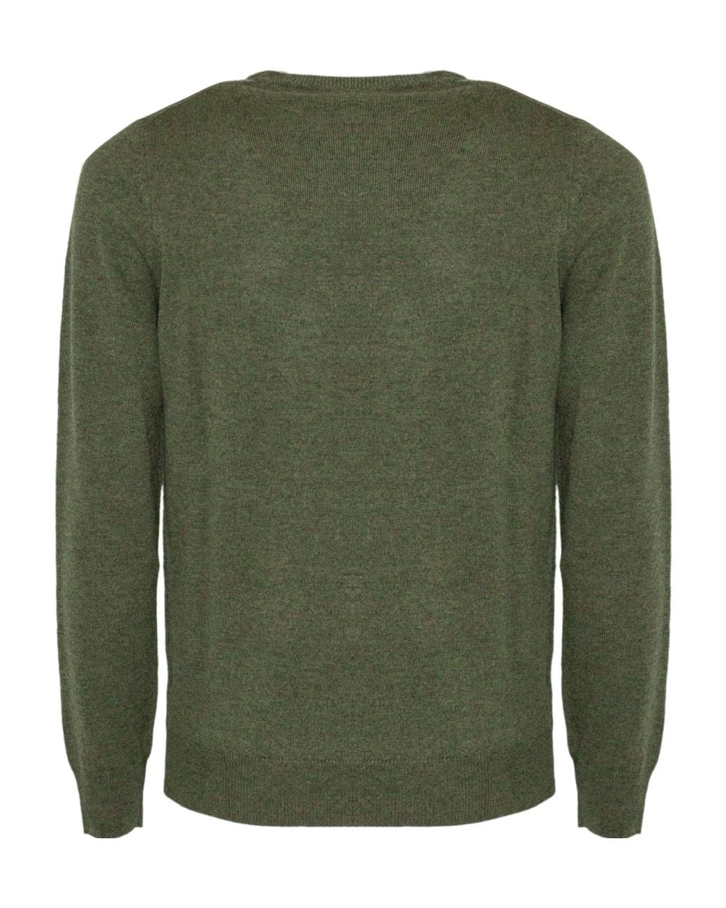 Kangra Cashmere Green Kangra Crew Neck Slim Fit Sweater for men