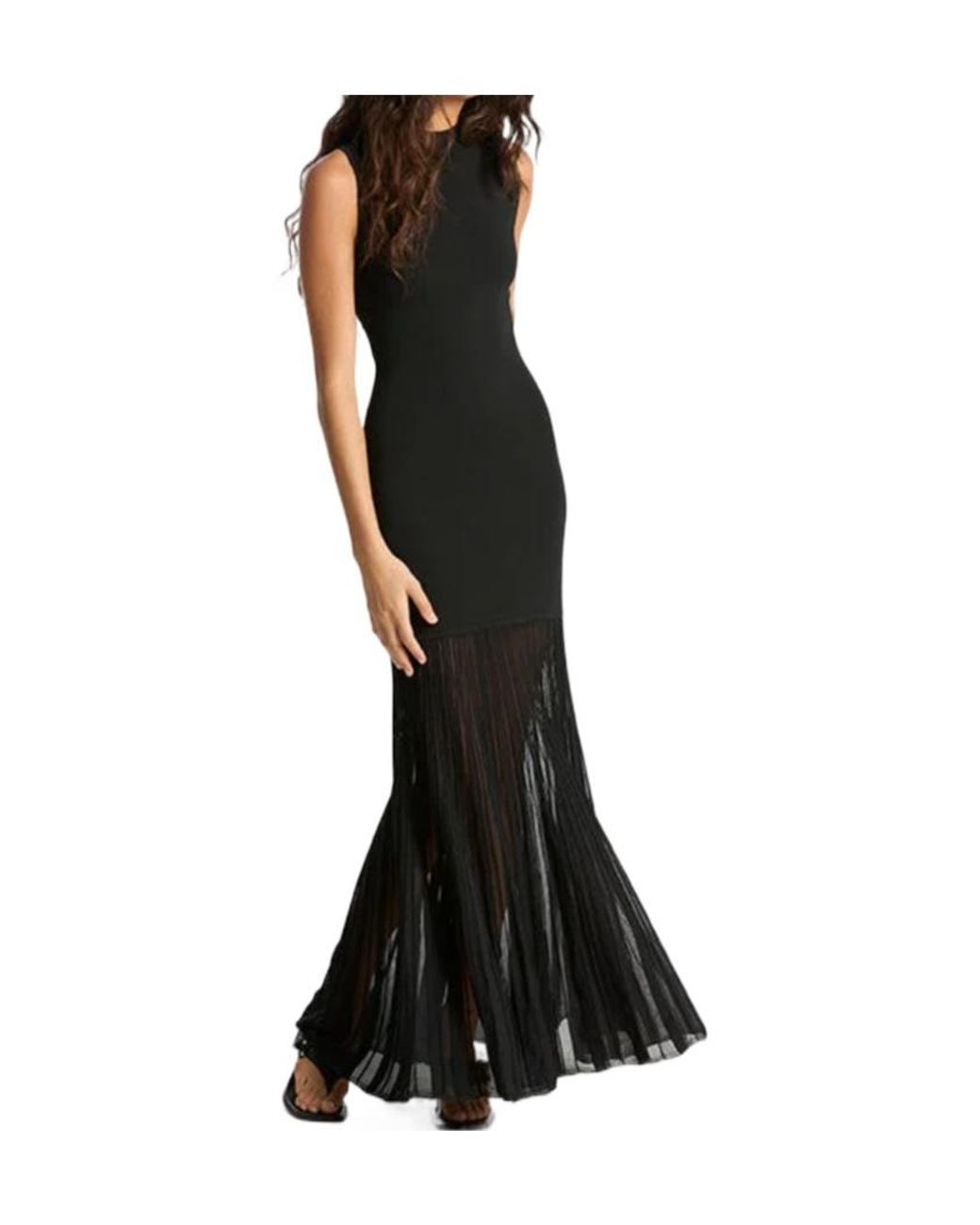 Michael Kors Black Michael Sleeveless Pleated-Hem Dress