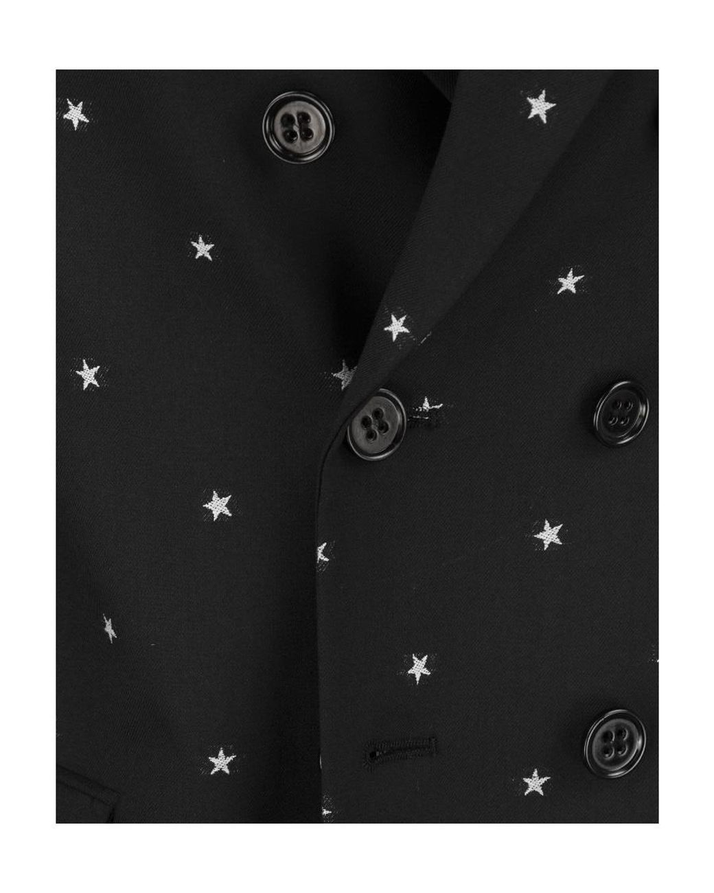 RED Valentino Black Star-Printed Double Breasted Blazer