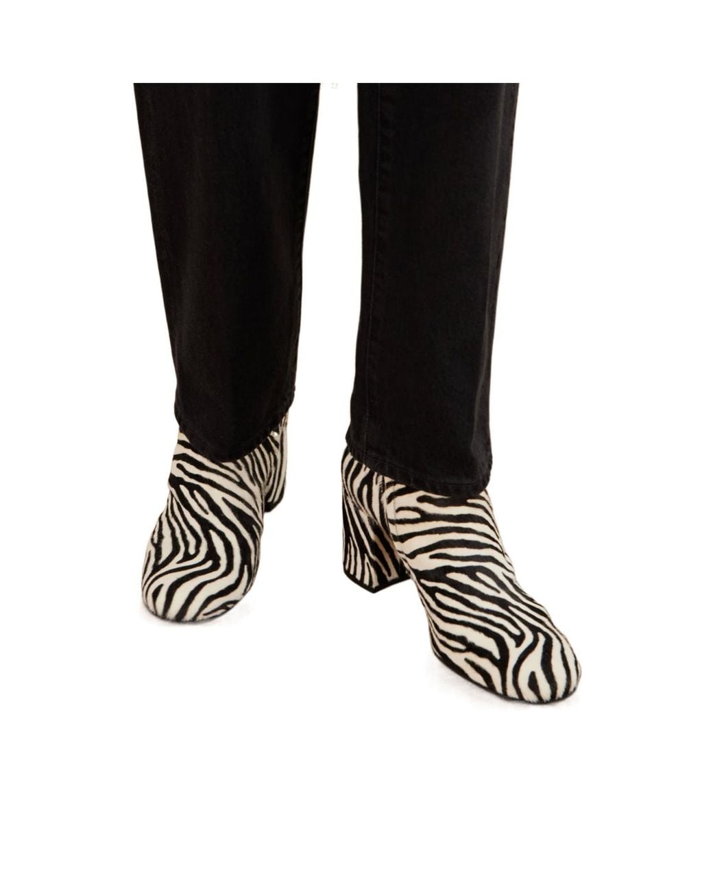 Gianvito Rossi Black Zebra-Print Calf Hair Boots
