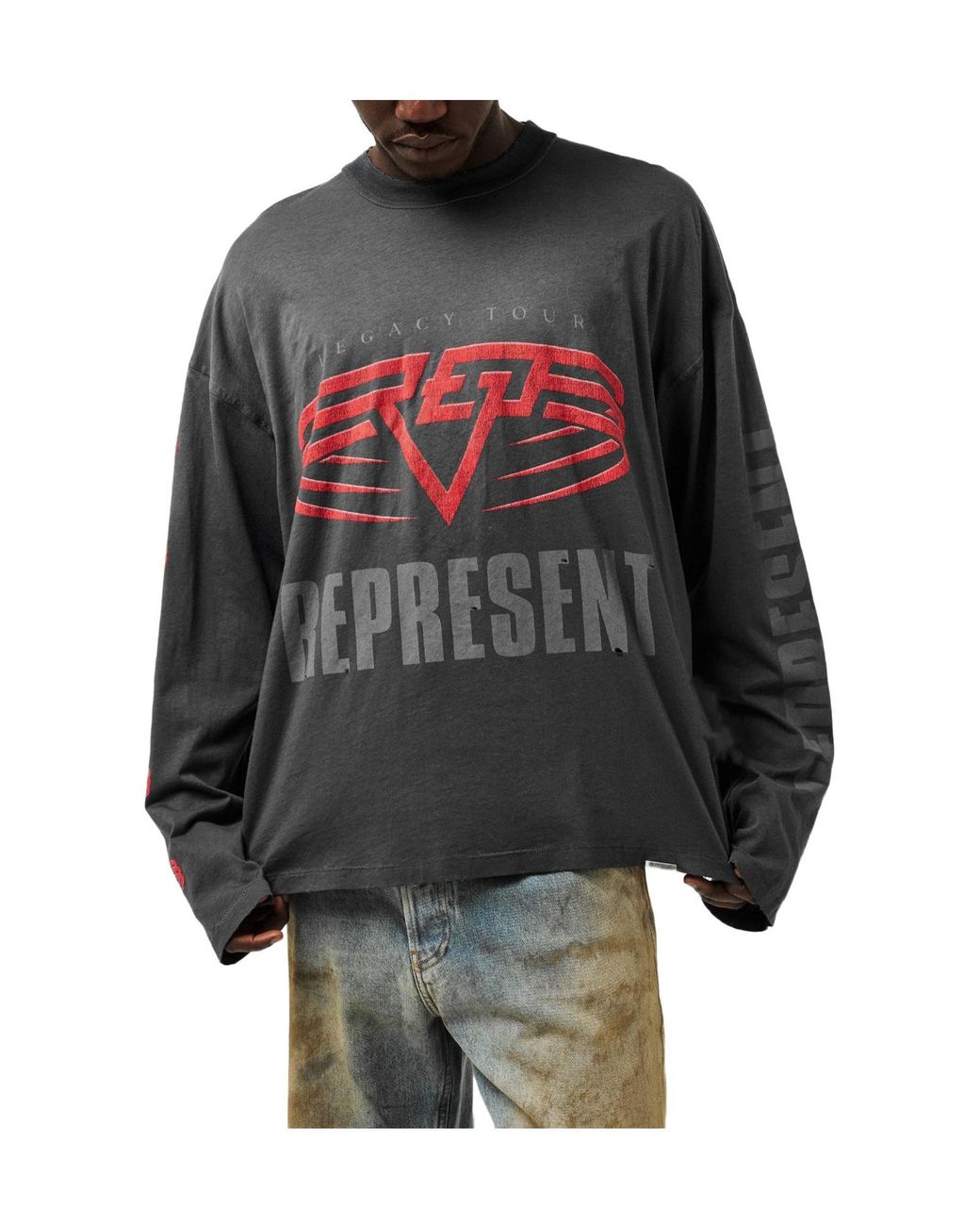 Represent Gray Long-Sleeve T-Shirt for men
